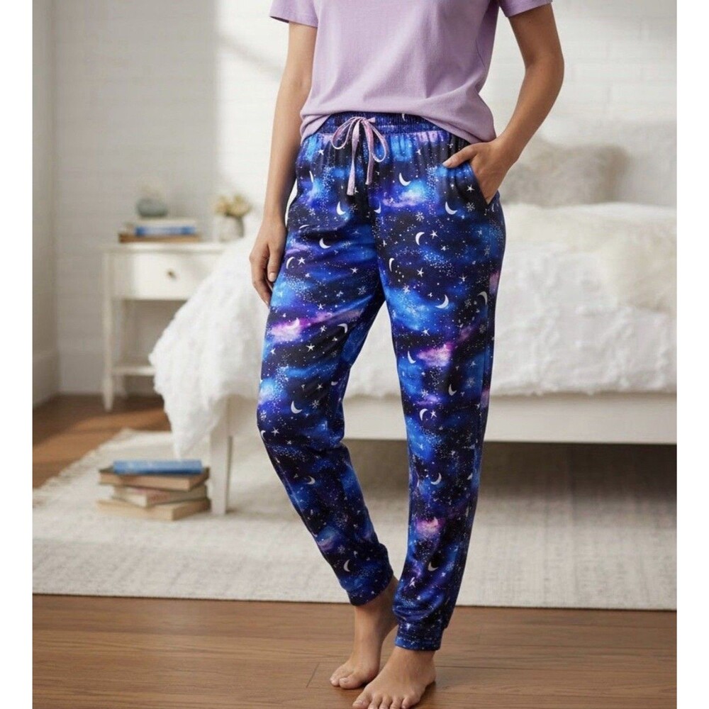 Briefly Stated Starry Nights Sleep Jogger With Pockets XL 16-18 Sleep Pants